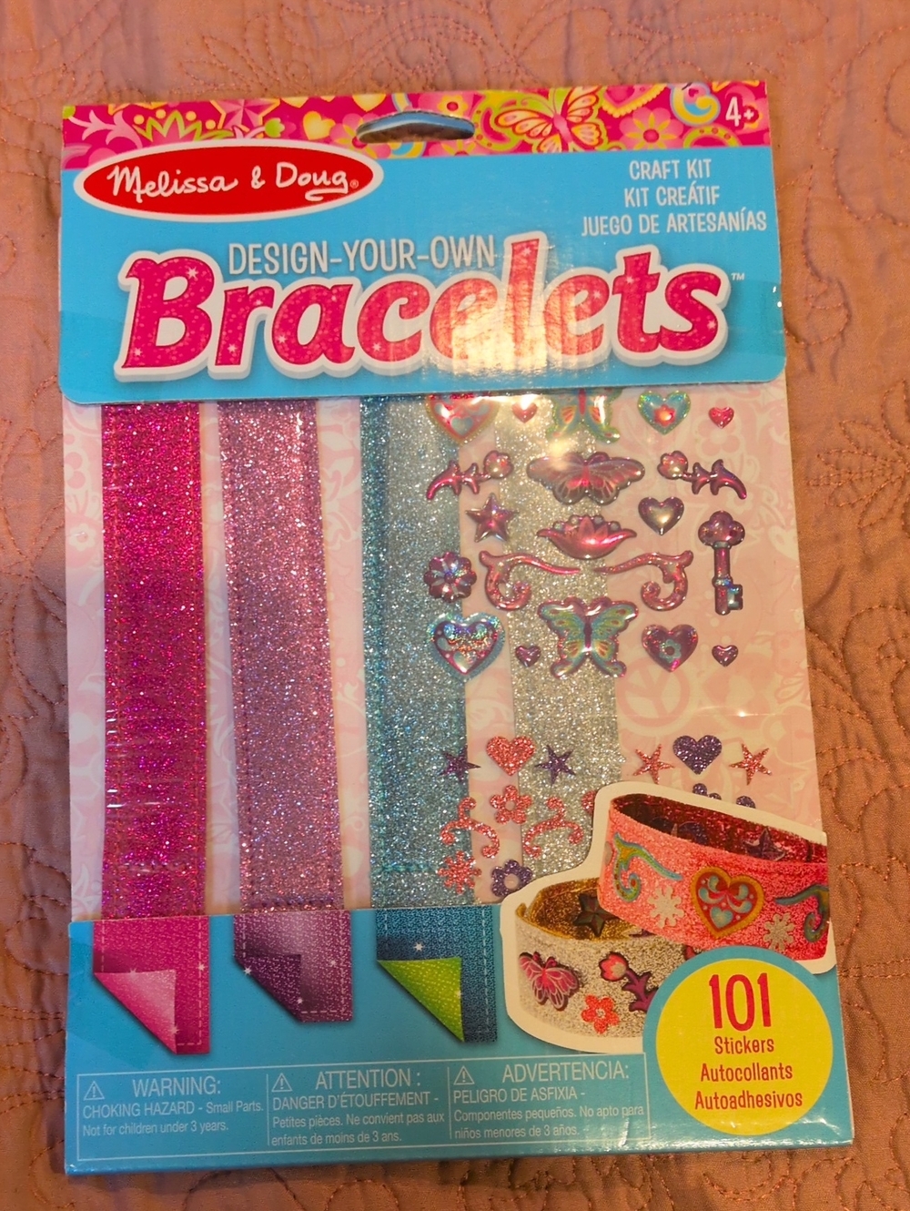 Melissa & Doug Glitter Bracelet Craft Kit - Pink, Purple, Blue